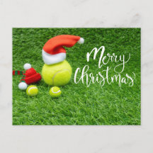 Tennis Frohe Weihnachten mit grünem Ball