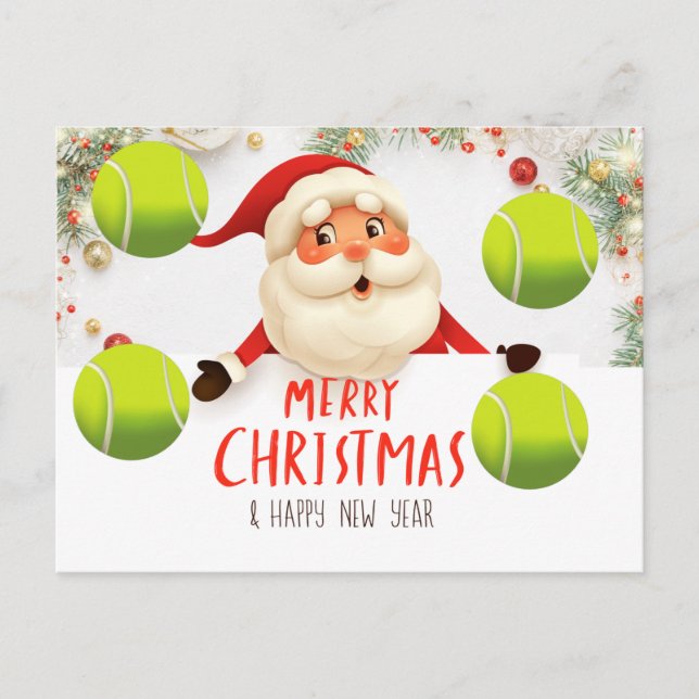 Tennis Frohe Weihnachten mit Tennisball (Vorderseite)