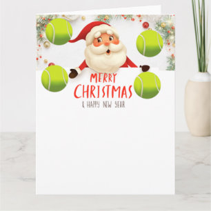 Tennis Frohe Weihnachten mit Tennisball Urlaub Karte