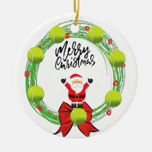 Tennis Frohe Weihnachten mit Weihnachten im Weihna Keramik Ornament
