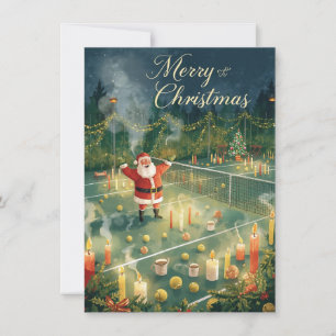 Tennis  Frohe Weihnachten  Weihnachtsmann auf dem 