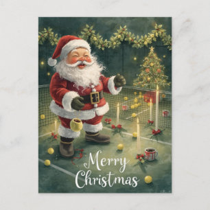 Tennis  Frohe Weihnachten  Weihnachtsmann auf dem 