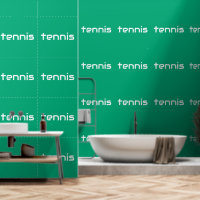 TENNIS Fun Raffinierter weißer Sleek Text auf grün