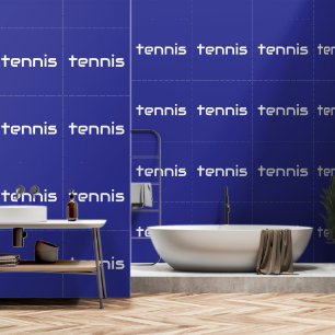 TENNIS Fun Refined Weiße schlanke Schrift auf Navy Tapete