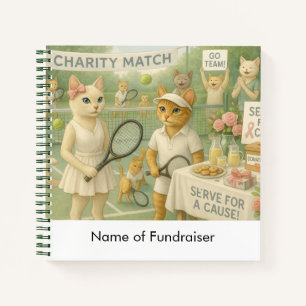 Tennis Fund Raiser für Cat Lovers Notizbuch