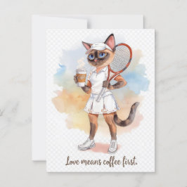 Tennis Funny Sprichwort für Cat Lovers Postkarte
