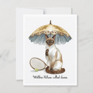 Tennis Funny Sprichwort für Cat Lovers Postkarte