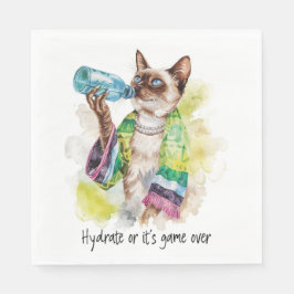 Tennis Funny Sprichwort für Cat Lovers Serviette