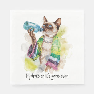Tennis Funny Sprichwort für Cat Lovers Serviette