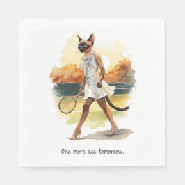 Tennis Funny Sprichwort für Cat Lovers Serviette
