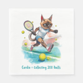 Tennis Funny Sprichwort für Cat Lovers Serviette