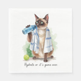 Tennis Funny Sprichwort für Cat Lovers Serviette