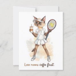 Tennis Funny Sprichwort Liebe bedeutet Kaffee zuer Postkarte