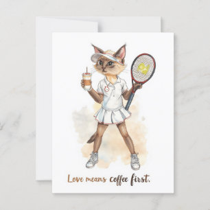 Tennis Funny Sprichwort Liebe bedeutet Kaffee zuer Postkarte