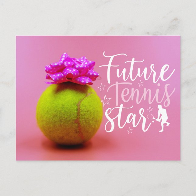 Tennis Future Star for Baby Showeinladung Postkarte (Vorderseite)
