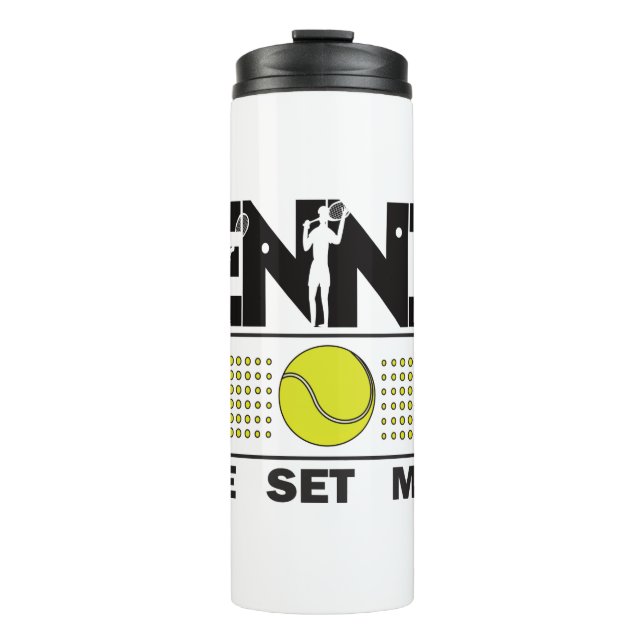 Tennis Game Set Match Thermosbecher (Vorderseite)