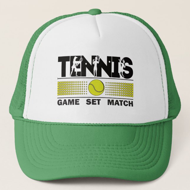 Tennis Game Set Match Truckerkappe (Vorderseite)