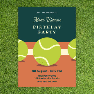 Tennis Geburtstag Einladung