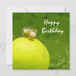 Tennis Geburtstag mit Ball und Glas Bier