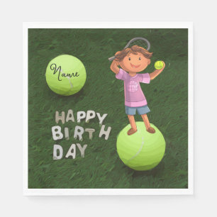 Tennis Geburtstag mit Tennisbällen für Jungen Serviette