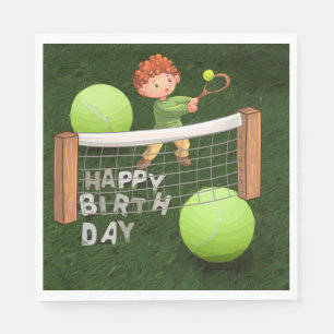 Tennis Geburtstag mit Tennisbällen für Jungen Serviette