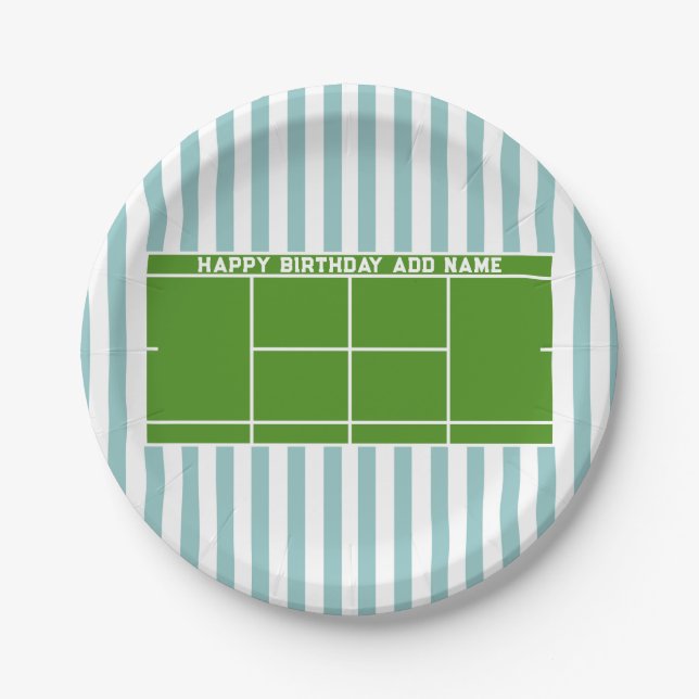 Tennis-Geburtstag Pappteller (Vorderseite)