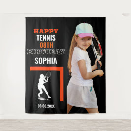 Tennis Geburtstag, Tennis Girl Player - Rückwürfe Wandteppich