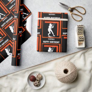 Tennis Geburtstag, Tennis Mädchen Spielerin Geschenkpapier