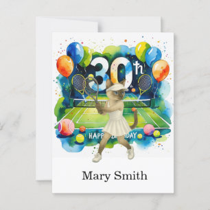 Tennis Geburtstag Thema für siamesische Katzenlieb Postkarte