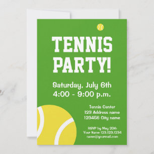 Tennis-Geburtstags-Grillfest-Sportfeier Einladung