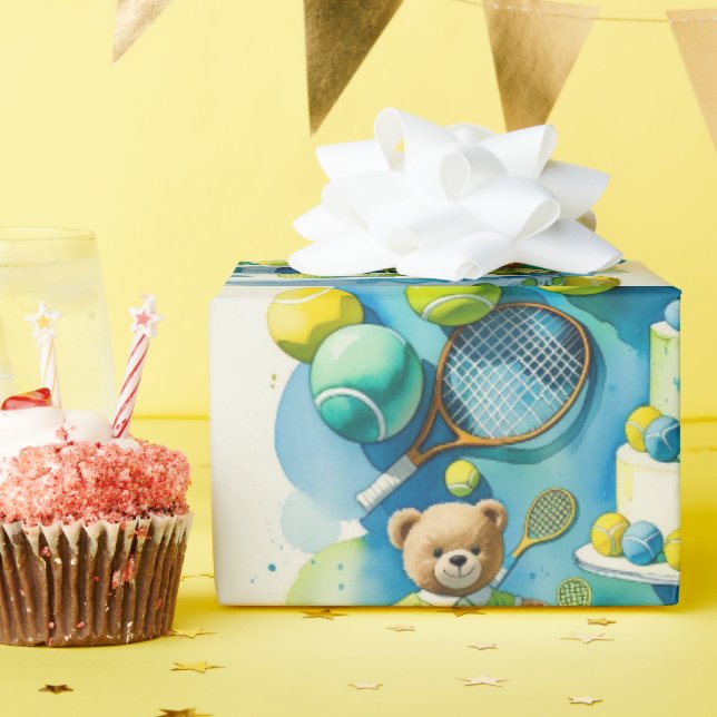 Tennis Geburtstagsparty für Tennis-Player Geschenkpapier (Geburtstagsparty)