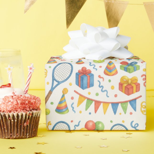 Tennis Geburtstagsparty für Tennis-Player Geschenkpapier (Geburtstagsparty)