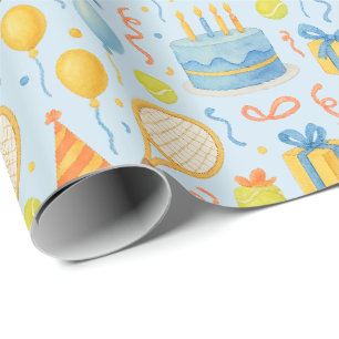 Tennis Geburtstagsparty für Tennis-Player Geschenkpapier
