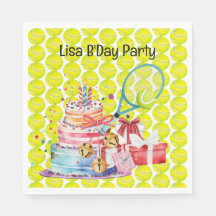 Tennis Geburtstagsparty mit Racket Ball und Kuchen