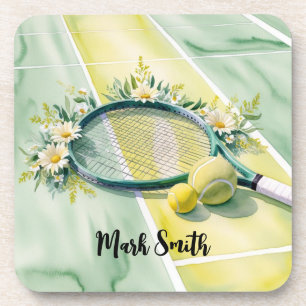 Tennis Gedicht mit Ball und Schläger Getränkeuntersetzer
