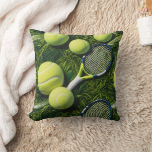 Tennis Gedicht mit Ball und Schläger Kissen