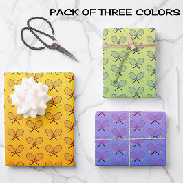 Tennis gemustert geschenkpapier set
