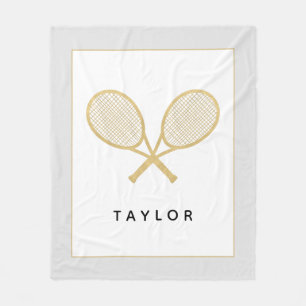 Tennis Geschenk Chic Gold und Schwarz Custom Fleecedecke