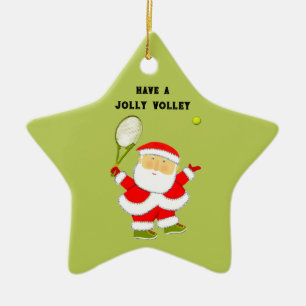 Tennis-Geschenk für die Feiertage Keramik Ornament
