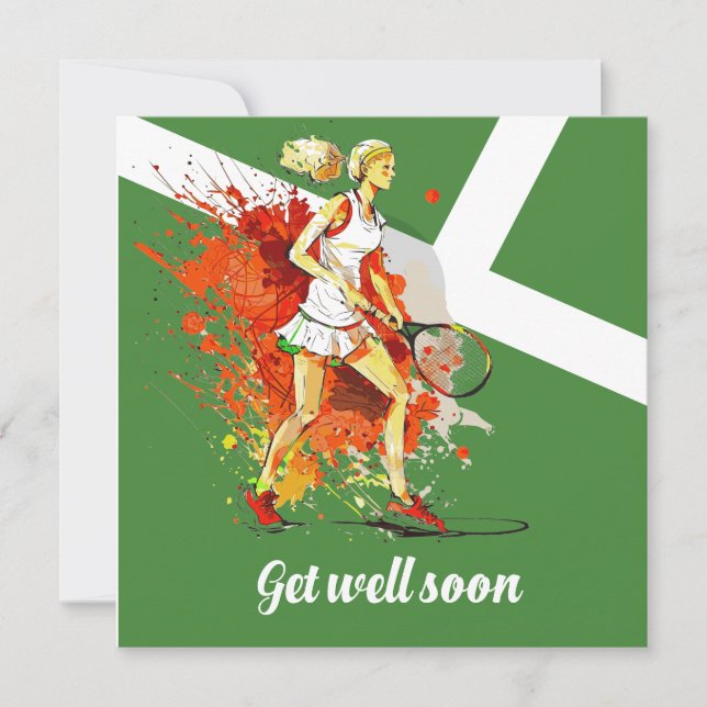 Tennis Get Well Karte (Vorderseite)