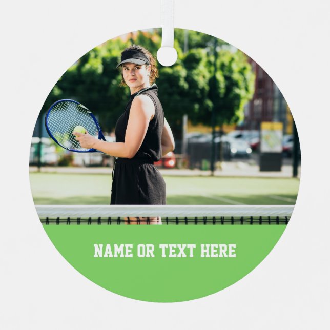 Tennis Gifts For Her Teen Girls Women Player Photo Ornament Aus Metall (Vorderseite)