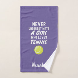 Tennis Gifts For Little Girls Purple Player Cute Handtuch