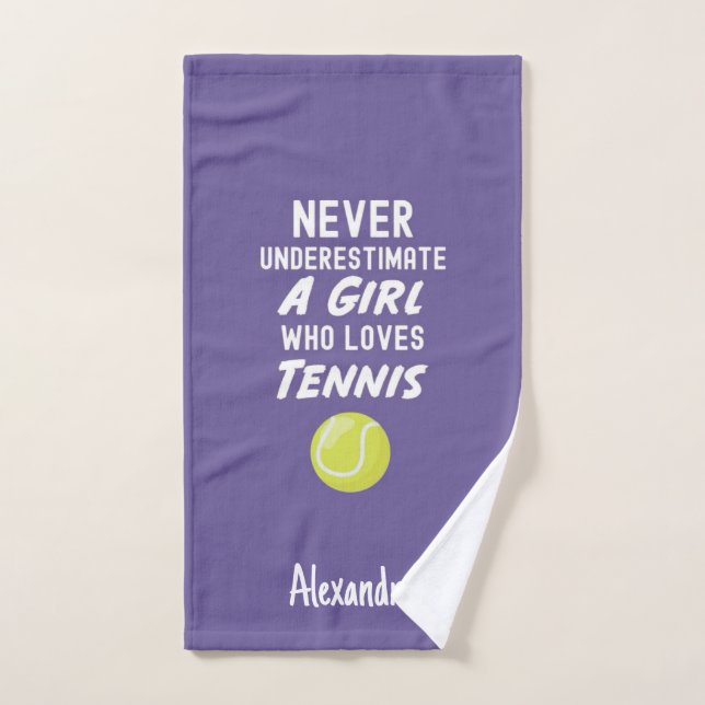 Tennis Gifts For Little Girls Purple Player Cute Handtuch (Handtuch)