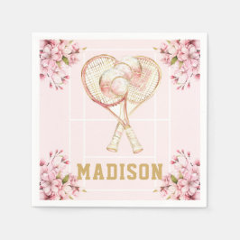 Tennis Girl Birthday Personalisiert Serviette