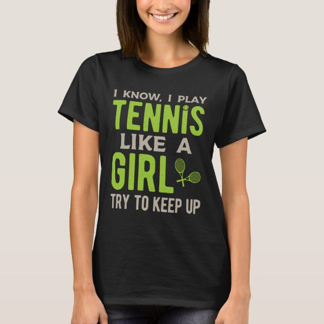 Tennis Girl Funny T-Shirt (Vorderseite)
