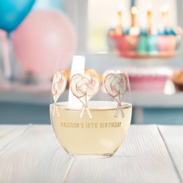 Tennis Girl Geburtstag Persönliche Wasserfarbe Weinglas Ohne Stiel