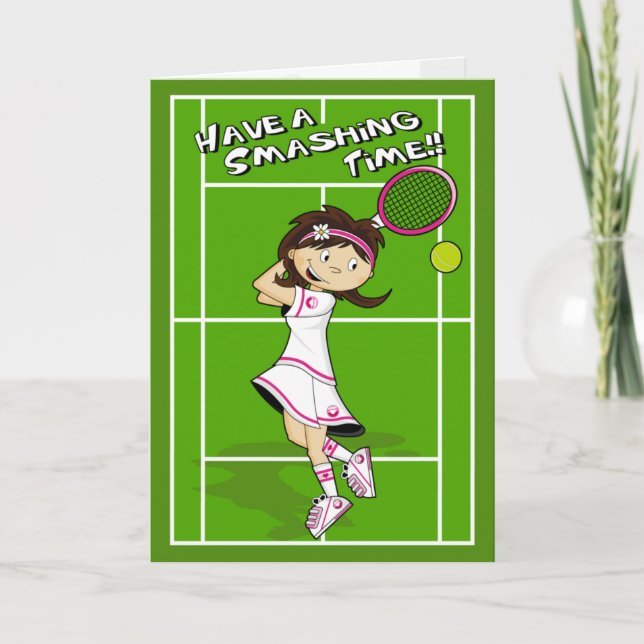 Tennis Girl Geburtstagskarte Karte (Vorderseite)