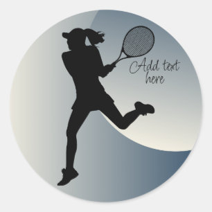 Tennis Girl Player - Spielplatz Runder Aufkleber