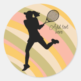 Tennis Girl Player - Spielplatz Runder Aufkleber