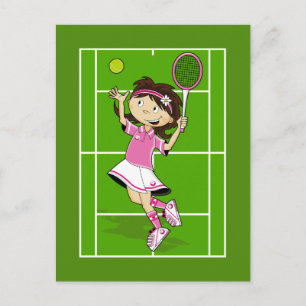 Tennis Girl Postcard Postkarte